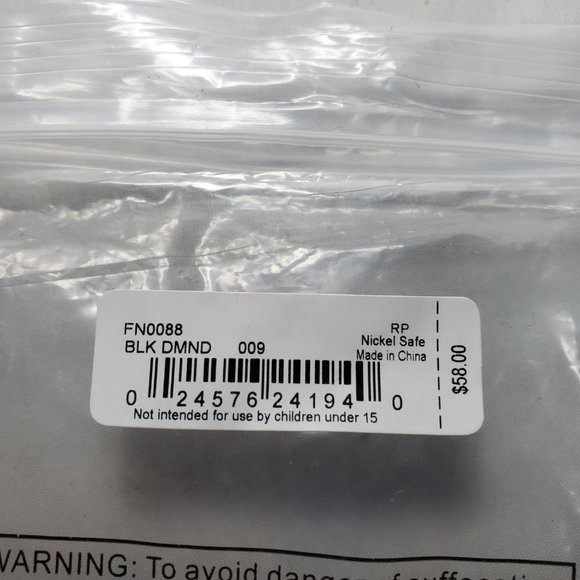 French Connection Square Stone Frontal Necklace 18 (Black Diamond) Necklace - Picture 4 of 4